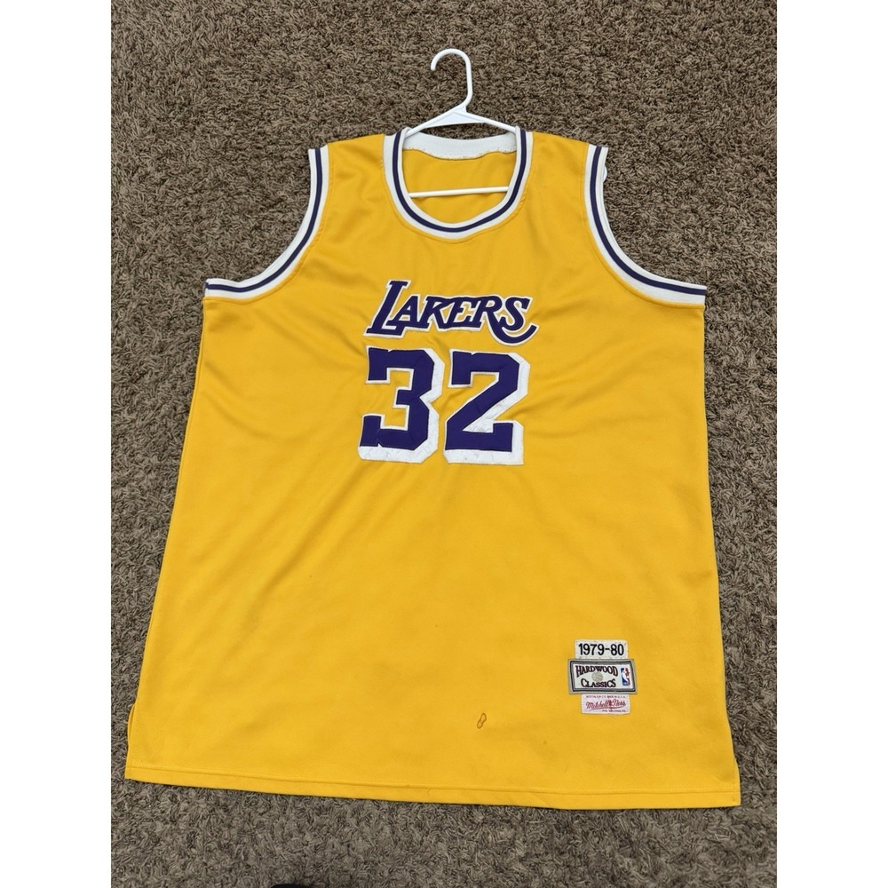 LA Lakers Mitchell & Ness Hardwood Classics Magic Johnson Jersey 1979-80 Sz 2XL